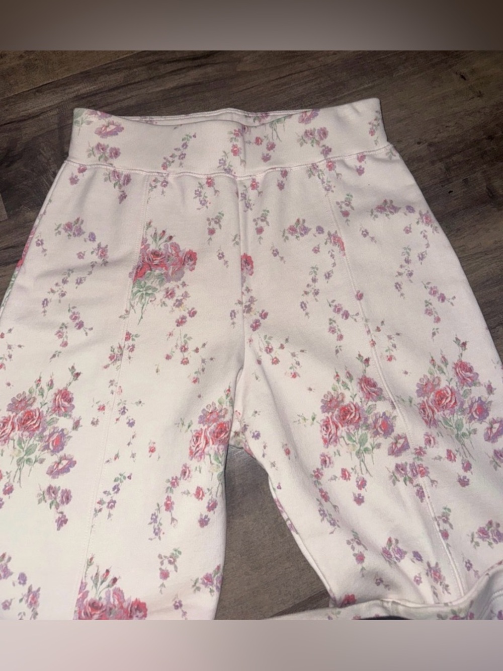 NEW LOVESHACKFANCY reed floral flare leggings in magenta glow- Sz XXS - Picture 6 of 6